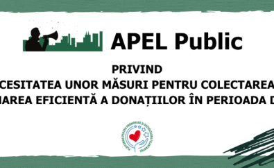 Apel public privind necesitatea unor măsuri pentru colectarea și gestionarea eficientă a donațiilor în perioada de criză