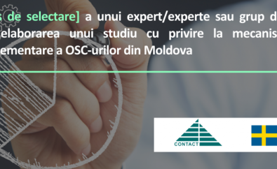 Concurs de selectare a unui expert/experte sau grup de experți pentru elaborarea unui studiu cu privire la mecanismele de autoreglementare a OSC-urilor din Republica Moldova